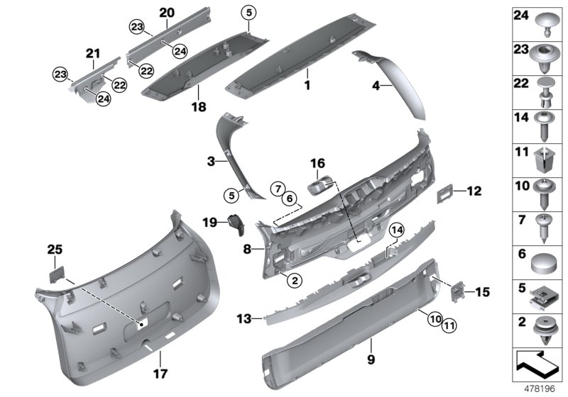 Genuine BMW 51497365229 F15 Left Trunk Lid Panel Trim SCHWARZ (Inc. X5) | ML Performance UK Car Parts