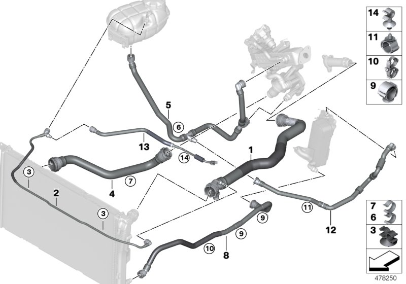 Genuine BMW 17128608773 F33 F30 Dual Clip D=19-22 (Inc. 220d, 318i & 320d) | ML Performance UK Car Parts