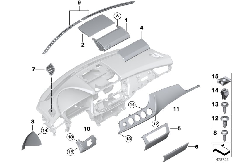 Genuine BMW 51459322738 E89 Trim For Dashboard Leather Top Center SCHWARZ/BRAUN (Inc. Z4 35is, Z4 28i & Z4 23i) | ML Performance UK Car Parts