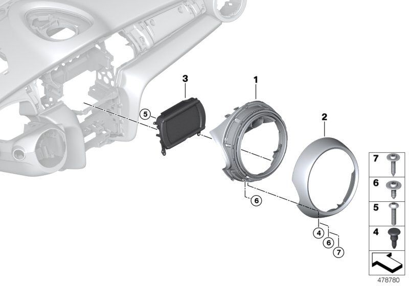 Genuine BMW 65509367673 Central Instrument 6,5 