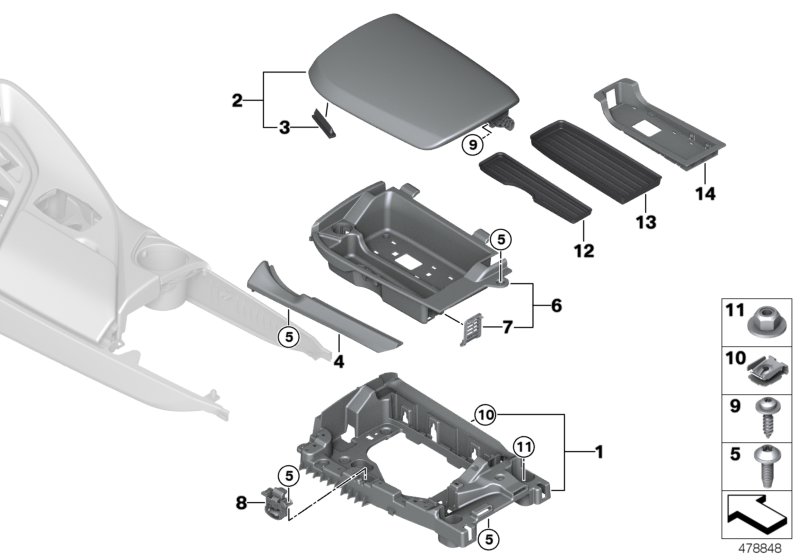 Genuine BMW 51169309373 I15 Cover, Centre Arm Rest, Leather AMIDO (Inc. i8) | ML Performance UK Car Parts