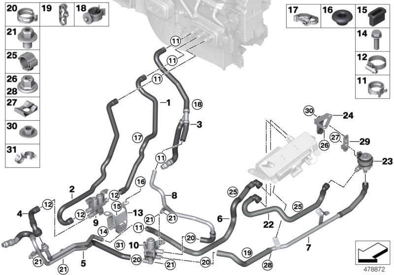 Genuine BMW 64129384197 F15 Bracket For Auxiliary Water Pump (Inc. X5 40eX) | ML Performance UK Car Parts