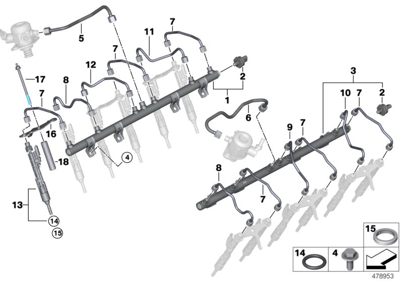 Genuine BMW 13538623429 RR31 G12 High Pressure Pipe ZYL. 3 (Inc. Cullinan Black Badge, Phantom EWB & Cullinan) | ML Performance UK Car Parts