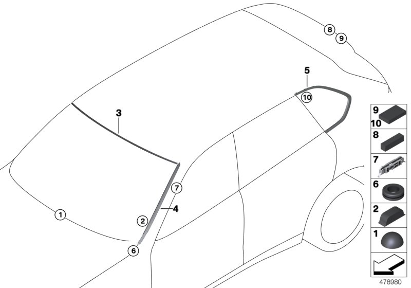 Genuine BMW 51377289724 F15 Finisher, Side Window, Rear Right ALU-SATINIERT (Inc. X5) | ML Performance UK Car Parts