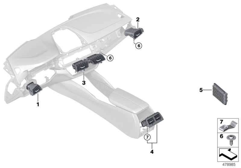 Genuine BMW 64229357868 G32 Fresh Air Grille Rear Room (Inc. 630d, 640i & 630dX) | ML Performance UK Car Parts