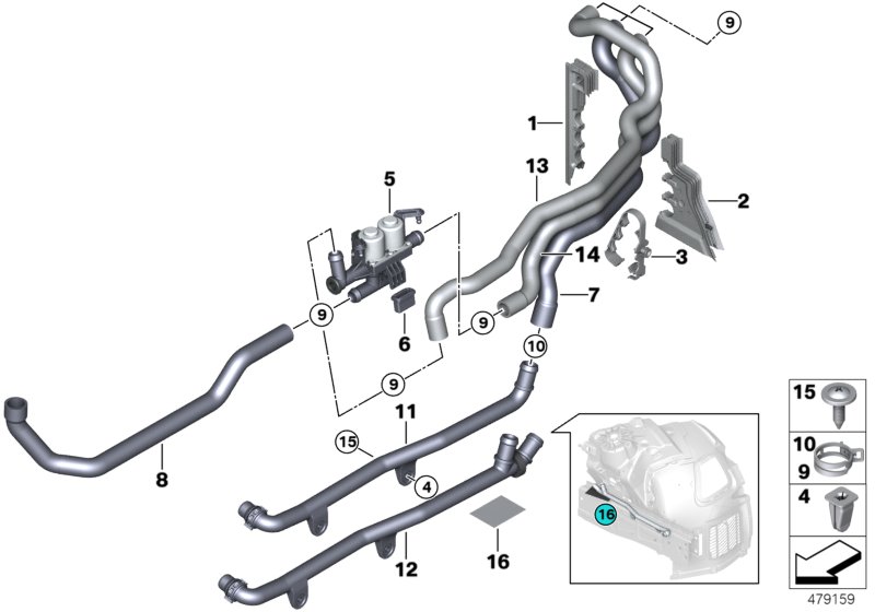 Genuine BMW 64509170343 Coolant Pipe, Return Line (Inc. 730i, 520i & 730Li) | ML Performance UK Car Parts