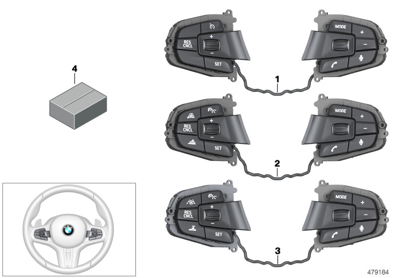 Genuine BMW 61318053151 G32 G02 G01 Switch, Multifunct. Steering Wheel (Inc. 530i, 540i & X4 30iX) | ML Performance UK Car Parts