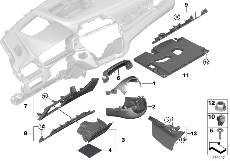 Genuine BMW 51459348816 F48 Trim Instr. Panel Driver's Side Below SCHWARZ (Inc. X1 18dX, X1 28i & X1 18i) | ML Performance UK Car Parts