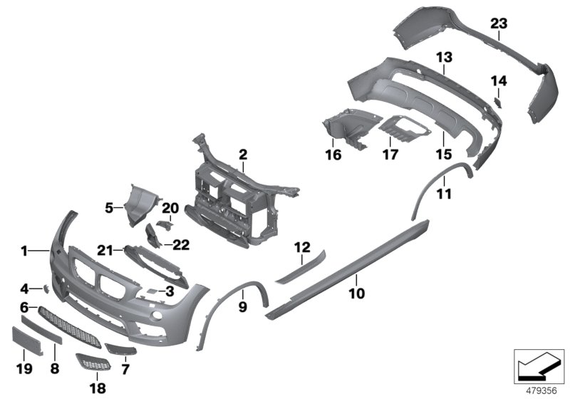 Genuine BMW 51118038061 E84 Grid Lateral Left M-PAKET (Inc. X1 25dX, X1 20dX & X1 35iX) | ML Performance UK Car Parts