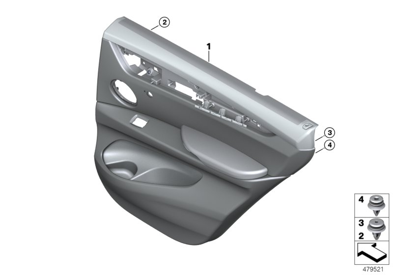 Genuine BMW 51428063926 F15 Door Lining Leather Rear Right ANTHRAZIT (Inc. X5 30dX, X5 40dX & X5 50iX 4.4) | ML Performance UK Car Parts