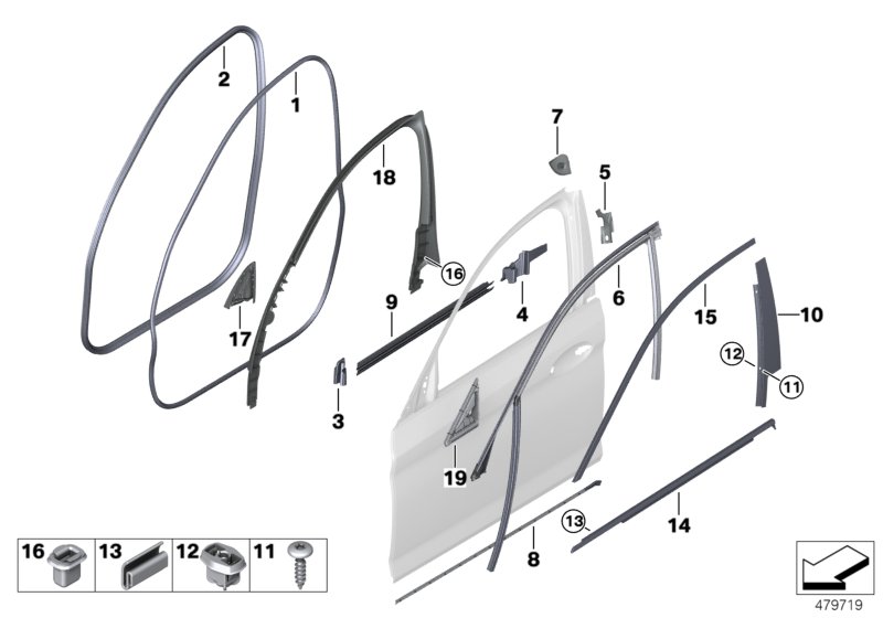 Genuine BMW 51337336955 G30 G31 Window Frame Cover, Front Left Door ALU HOCHGLANZ (Inc. M550iX, 520i & 525d) | ML Performance UK Car Parts