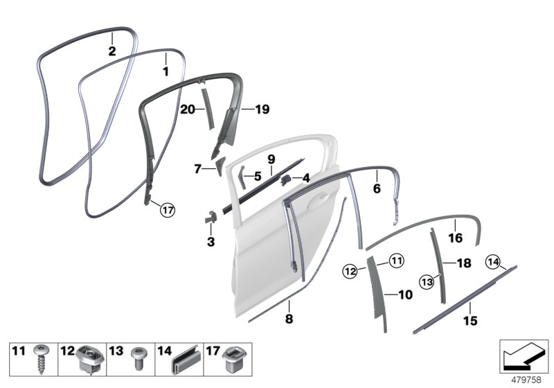 Genuine BMW 51727341647 G30 G31 F90 Gap Seal Rear Door Left (Inc. 520i, M550iX & 530eX) | ML Performance UK Car Parts