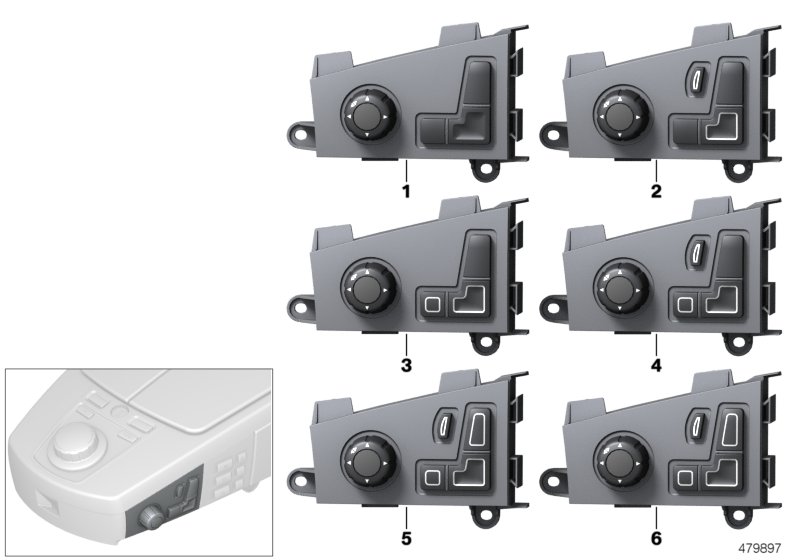 Genuine BMW 61316918384 E66 E65 E67 Switch Seat Adjusting Front Left (Inc. 735i, 745Li & 730i) | ML Performance UK Car Parts