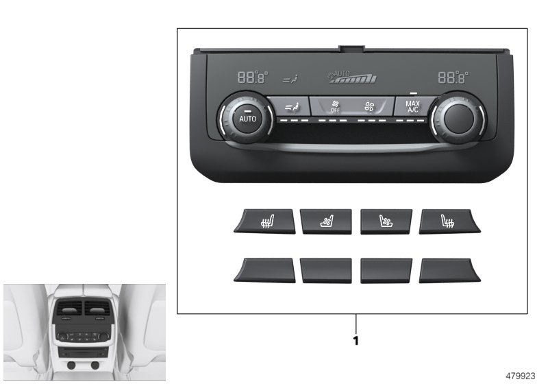 Genuine BMW 61316999435 G30 F90 G32 Rep. Kit, Climate Control Panel, Rear (Inc. 520i 1.6, 530d & 520d) | ML Performance UK Car Parts