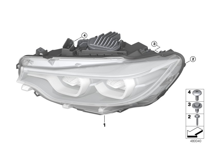 Genuine BMW 63117478536 F80 F83 F82 Headlight, Led, Ahl, Right (Inc. M3, M4 & M4 CS) | ML Performance UK Car Parts