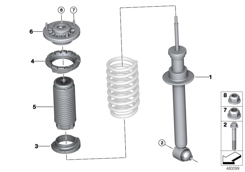 Genuine BMW 33526866617 G30 Spring Strut, Rear (Inc. 530iX, 530d & 520i) | ML Performance UK Car Parts