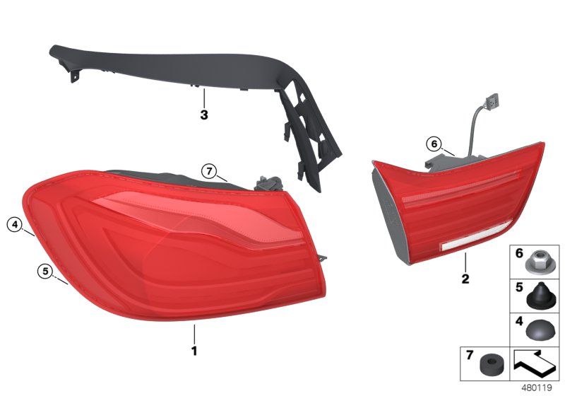 Genuine BMW 63219491578 F83 Rear Light In The Side Panel, Right BLACK LINE US (Inc. 440iX, 440i & 430i) | ML Performance UK Car Parts