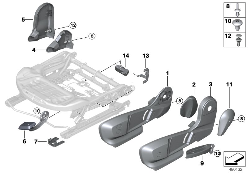 Genuine BMW 52107352694 F46 F39 F48 Handle Right (Inc. X2 18d, X2 25iX & X1 18dX) | ML Performance UK Car Parts