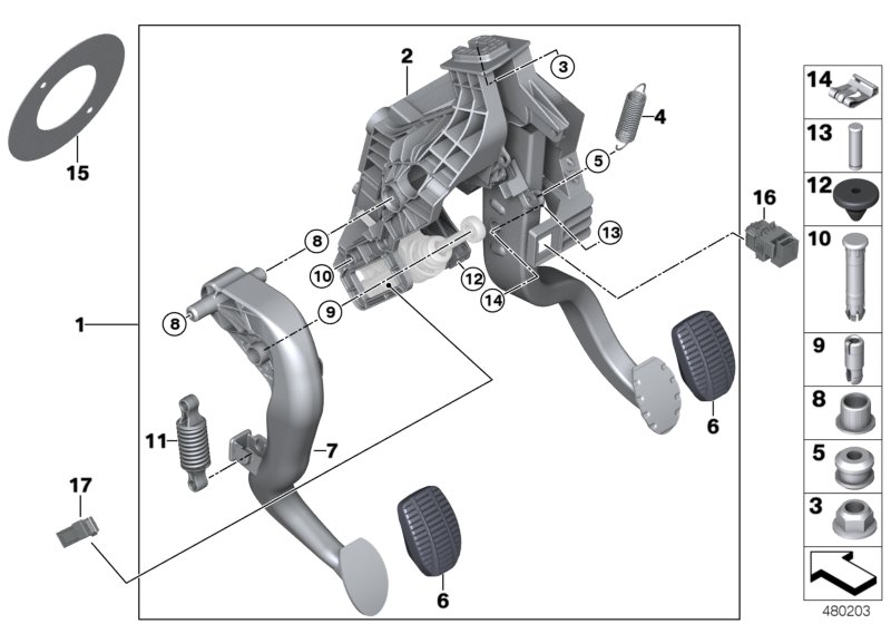 Genuine BMW Mini 35006860669 F46 Clutch Pedal (Inc. 220i) | ML Performance UK Car Parts