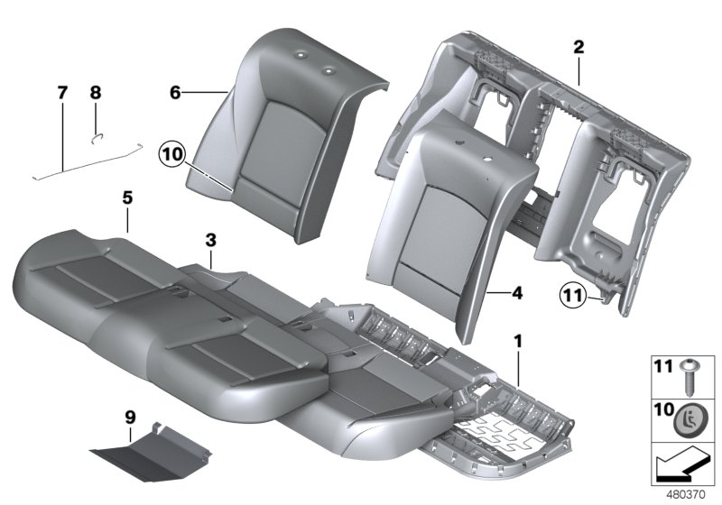 Genuine BMW 52207344820 Cover, Basic, Seat, Perforated Leather LCD5 SAT.BRAUN (Inc. 730Ld, 760LiS & Hybrid 7) | ML Performance UK Car Parts