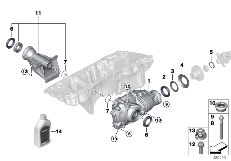 Genuine BMW 31507648881 G12 G32 At-Front Differential I=3,08 (Inc. 740LiX, X4 20dX & X3 28dX) | ML Performance UK Car Parts