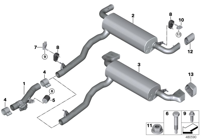 Genuine BMW 18308588100 G30 G31 Rear Muffler (Inc. 530d, 540dX & 530dX) | ML Performance UK Car Parts