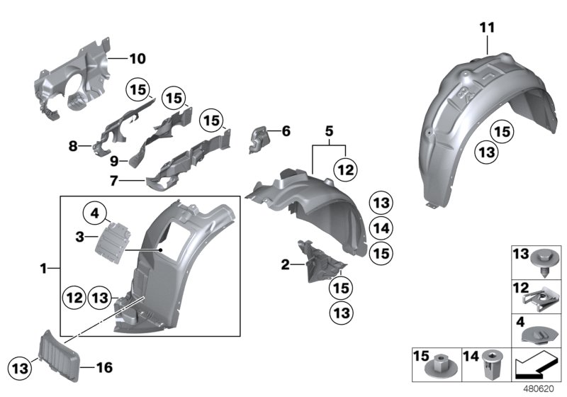 Genuine BMW 51712990090 E84 Cover, Wheell Housing, Front Right (Inc. X1 20iX, X1 16i & X1 20i) | ML Performance UK Car Parts