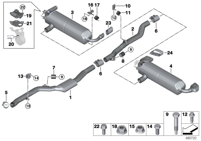 Genuine BMW 18308652317 G30 G31 Rear Muffler With Exhaust Flap (Inc. 520i, 520i 1.6 & 530iX) | ML Performance UK Car Parts