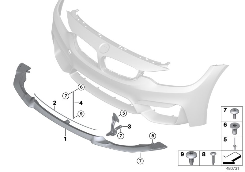 Genuine BMW 51118065523 F80 F82 Holder Front Splitter Left GTS/CS (Inc. M4 CS, M3 & M4 GTS) | ML Performance UK Car Parts