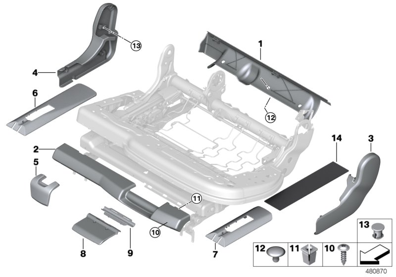 Genuine BMW 52207353112 F15 Trim, Seat Outer Right ELFENBEINWEISS (Inc. X5) | ML Performance UK Car Parts