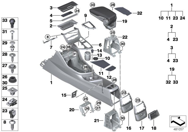 Genuine BMW 51166835205 F39 F46 F48 Center Armrest With Decor Seam SCHWARZ (Inc. X1 16d, 220dX & X1 28i) | ML Performance UK Car Parts