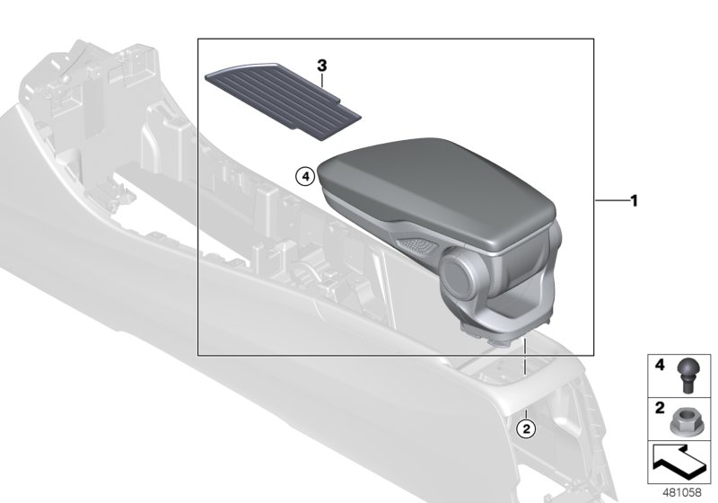 Genuine BMW 51169392384 F48 Center Armrest For Carsharing CANBERRABEIGE (Inc. X1 25dX, X1 28iX & X1 18d) | ML Performance UK Car Parts