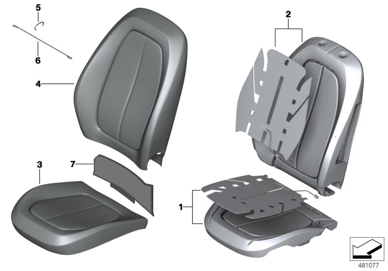 Genuine BMW 52107430798 F45 F46 F48 Right Backrest Upholstery (Inc. X1 20iX, X1 28i & 225iX) | ML Performance UK Car Parts