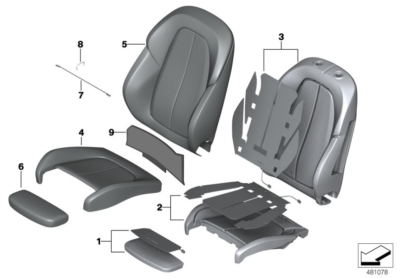 Genuine BMW 52107430804 F48 F45 F46 Sports Seat Upholstery Parts (Inc. 225xe, X1 28i & X1 20d) | ML Performance UK Car Parts