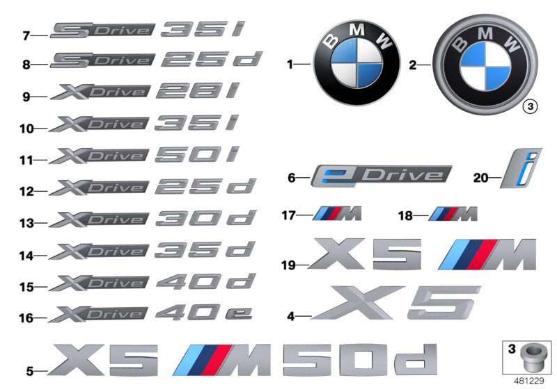 Genuine BMW 51147478148 F15 Lettering Right I-PERFORMANCE (Inc. X5 40eX) | ML Performance UK Car Parts