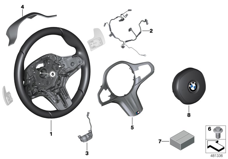 Genuine BMW 32308094542 G01 Sports Steering Wheel Leather (Inc. X4) | ML Performance UK Car Parts