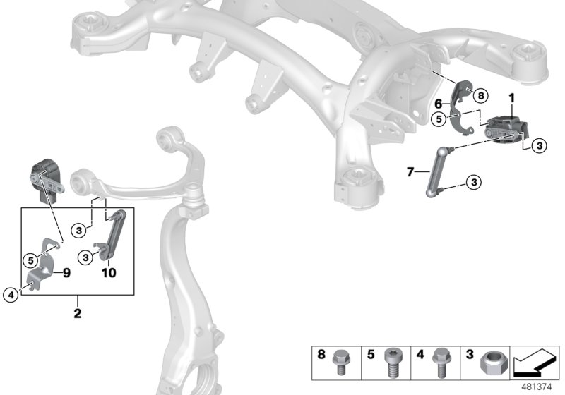 Genuine BMW 37146883038 F15 Right Ride Height Sensor Bracket (Inc. X5 & X6 28iX) | ML Performance UK Car Parts