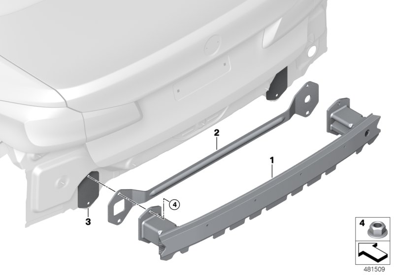 Genuine BMW 51127473636 G30 Carrier, Bumper Rear PHEV (Inc. 530e & 530eX) | ML Performance UK Car Parts