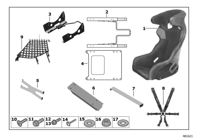 Genuine BMW 52008417129 Seat Console, Front SATZ 2015 (Inc. M235i Racing) | ML Performance UK Car Parts