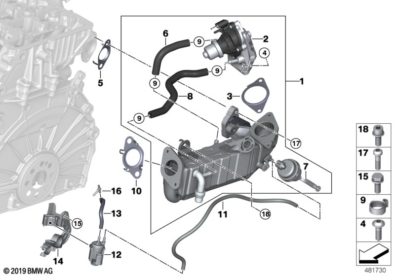 Genuine BMW 11718580445 F46 F44 Hose For Radiator Egr (Inc. 218d, 216d & X2 18d) | ML Performance UK Car Parts