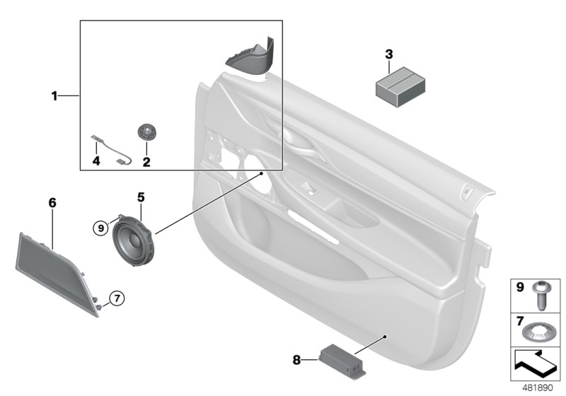 Genuine BMW 65136824621 G31 F90 G30 Mirror Baseplate, High End Sound System LINKS (Inc. 520i, 540iX & M5) | ML Performance UK Car Parts