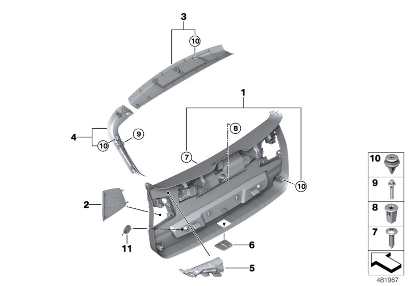 Genuine BMW 51497407222 F48 Right Panel Tail Lid EVERESTGRAU (Inc. X1 18dX, X1 16d & X1 20d) | ML Performance UK Car Parts