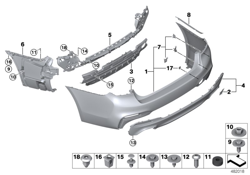 Genuine BMW 51128064714 G30 G31 Exhaust Support -M- (Inc. 530d, 520i & 520i 1.6) | ML Performance UK Car Parts