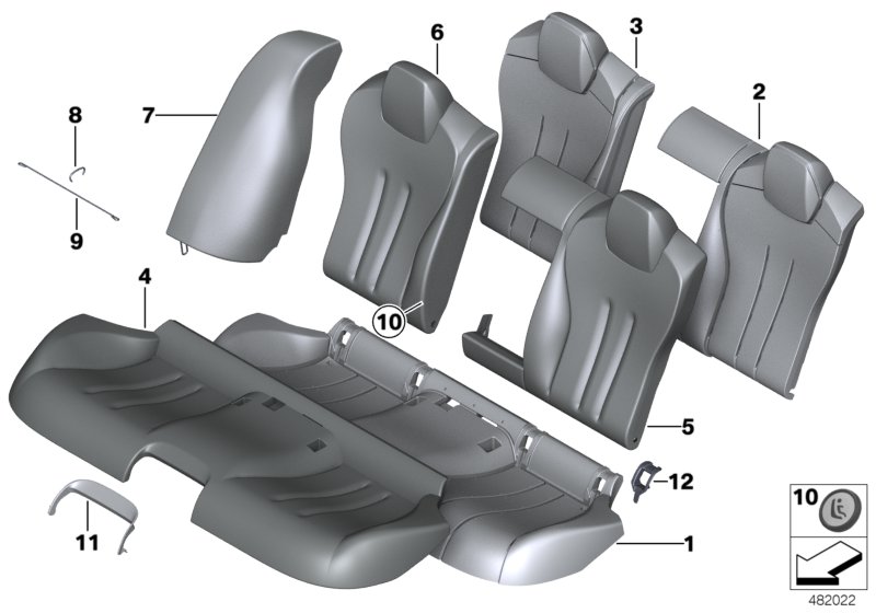 Genuine BMW 52207289438 Leather Cover, Rear Seat LCEZ ZIMTBRAUN (Inc. 650iX 4.0, 640iX & 640d) | ML Performance UK Car Parts