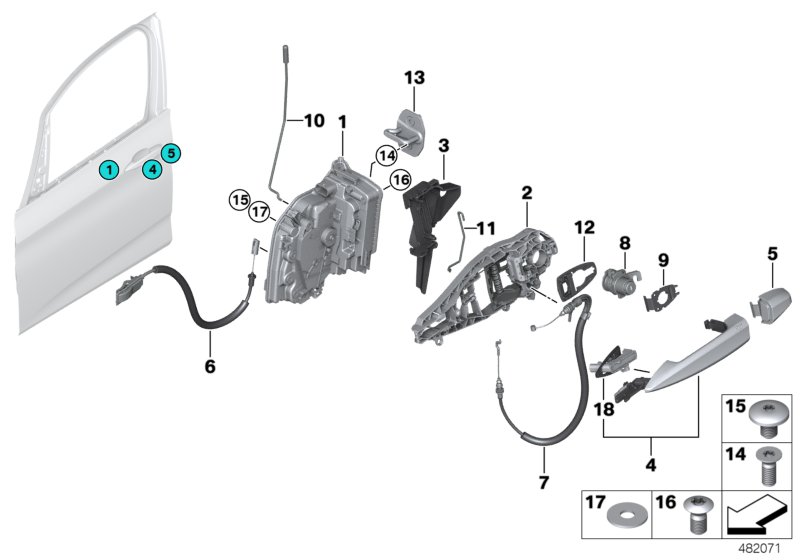 Genuine BMW 51217396305 F16 F48 F39 Door Handle, Primed, Outer Left (Inc. X6 35iX, X2 M35iX & X1 25dX) | ML Performance UK Car Parts