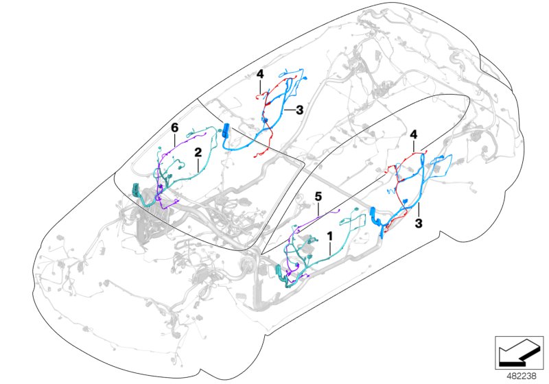 Genuine BMW 61129384579 F48 Wiring Co-Drivers Side (Inc. X1 16d, X1 28iX & X1 18dX) | ML Performance UK Car Parts