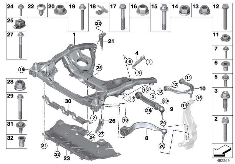 Genuine BMW 31126870026 G32 G15 G30 A-Arm Camber Adjustment, Upper -30MIN (Inc. 520d, 540iX & 540dX) | ML Performance UK Car Parts