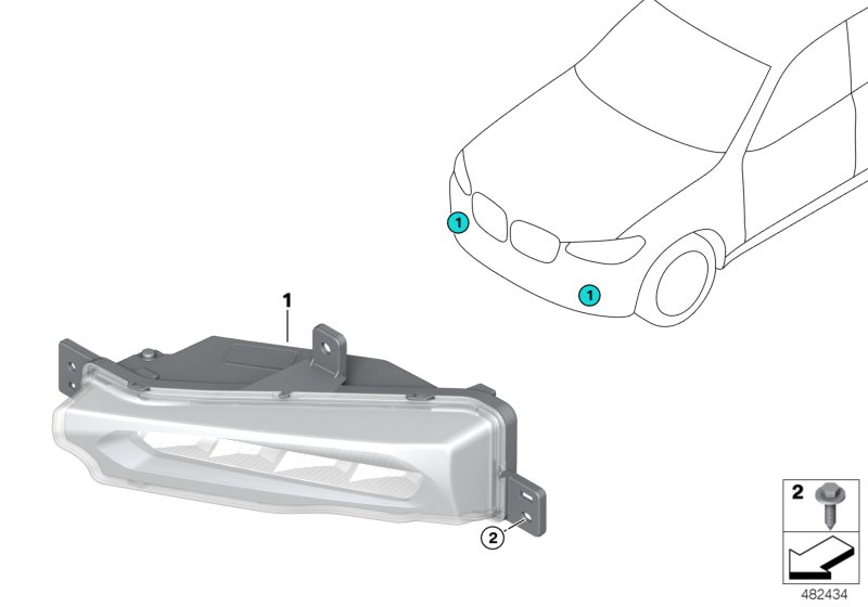 Genuine BMW 63177412528 G01 G02 Front Fog Lamp, Led, Right (Inc. X4 20iX, X4 M40dX & X3 18d) | ML Performance UK Car Parts