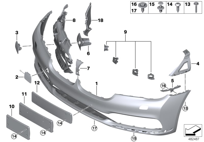 Genuine BMW 51117402813 G11 TriCover, Bumper, Primed, Front PDC/SRA/PMA (Inc. 750i, 750dX & 740Li) | ML Performance UK Car Parts