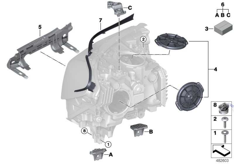 Genuine BMW 63118491783 G32 Repair Kit, Left Headlight (Inc. 630i, 620dX & 640dX) | ML Performance UK Car Parts